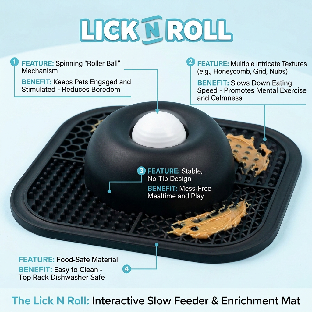 Lick-N-Roll™ - Rolling Slow Feeder